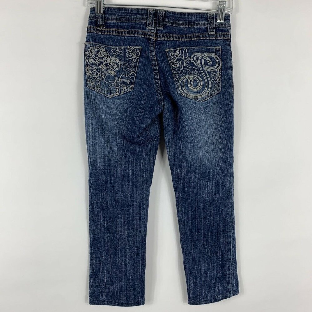 Southpole Jeans Women’s Size 1 Skinny Capri Mid Rise Medium Wash Worn Faded